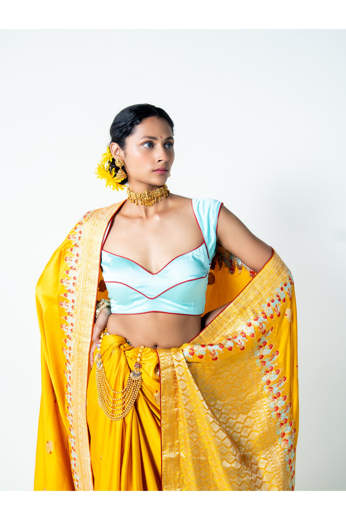 Devshree – Yellow Banarasi Saree for Women