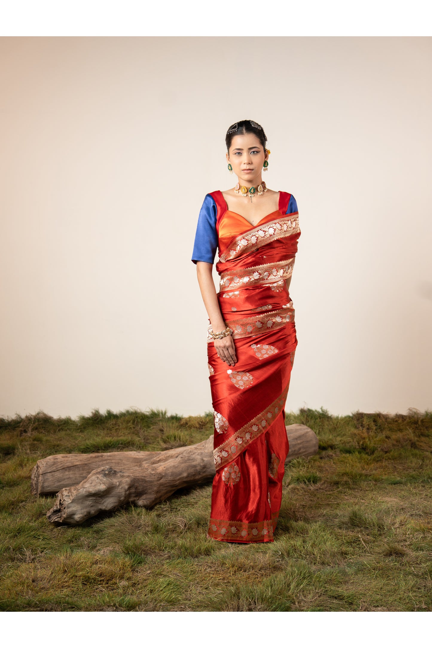 Sindhya – Orange Banarasi Silk Saree for Women