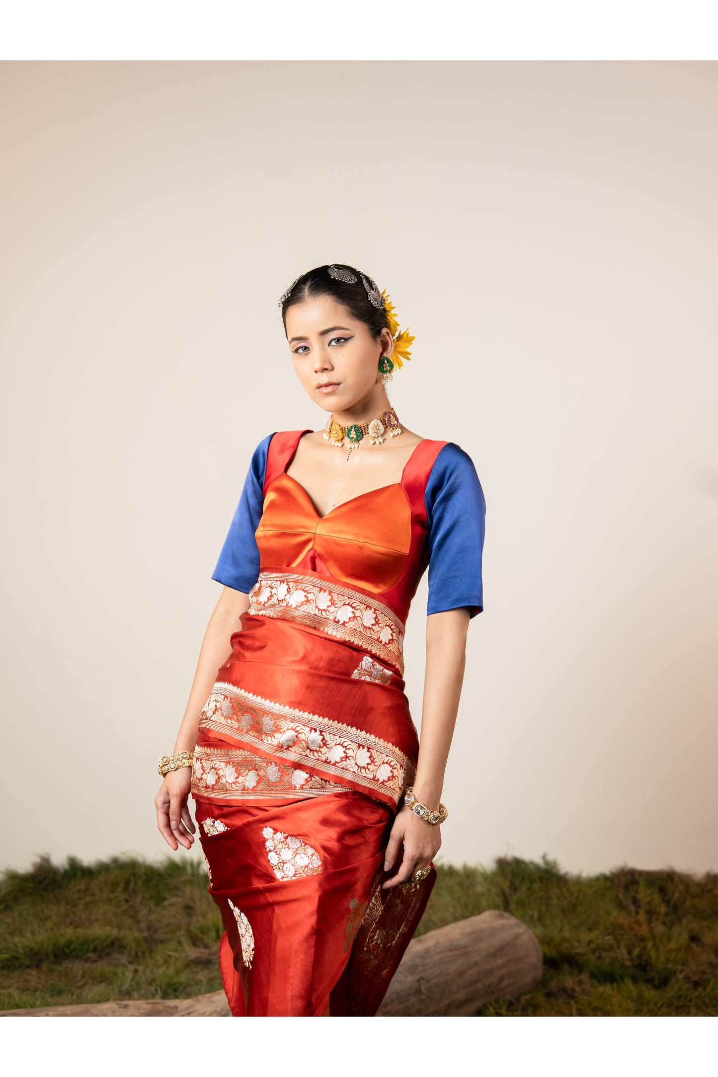 Sindhya – Orange Banarasi Silk Saree for Women