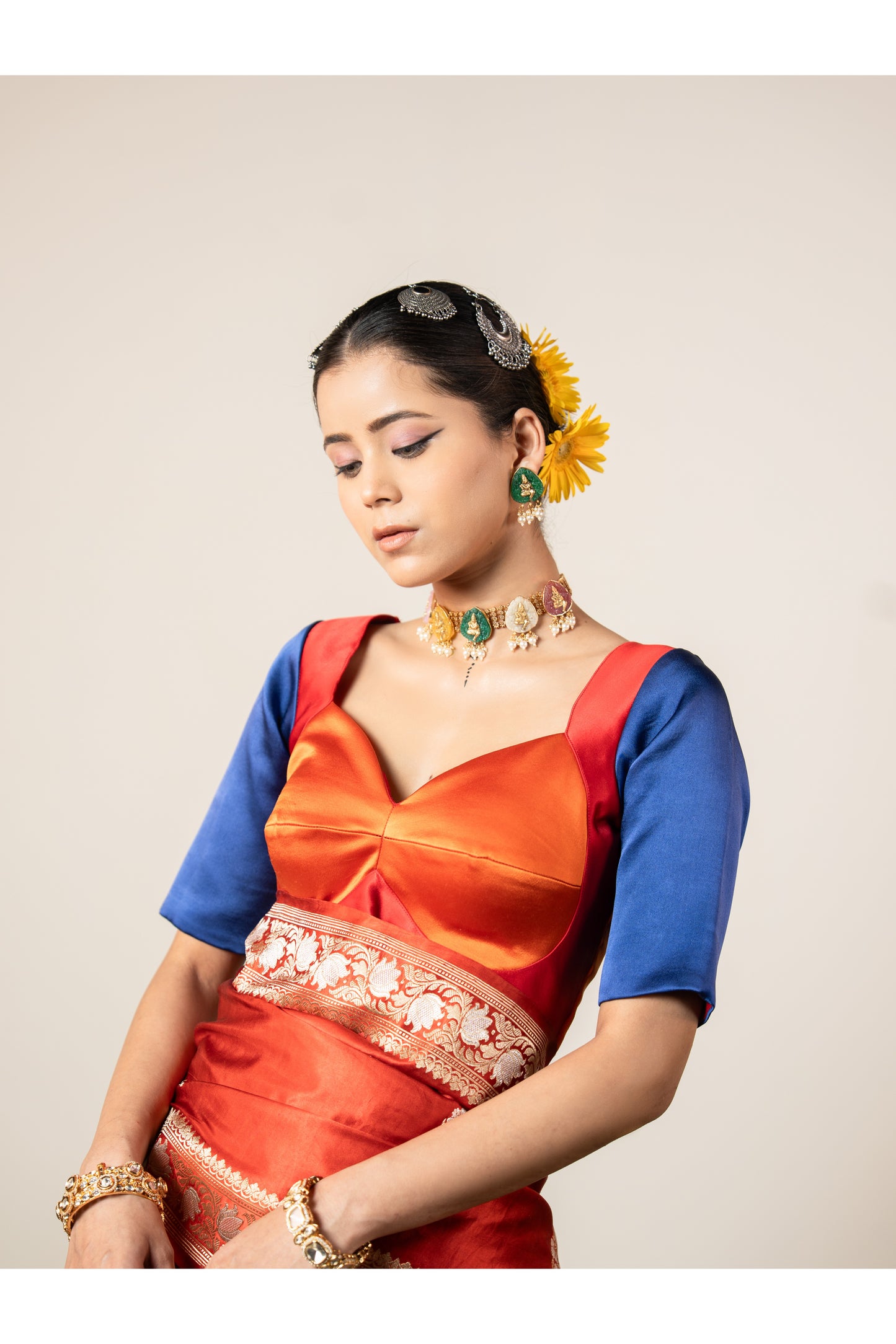 Sindhya – Orange Banarasi Silk Saree for Women