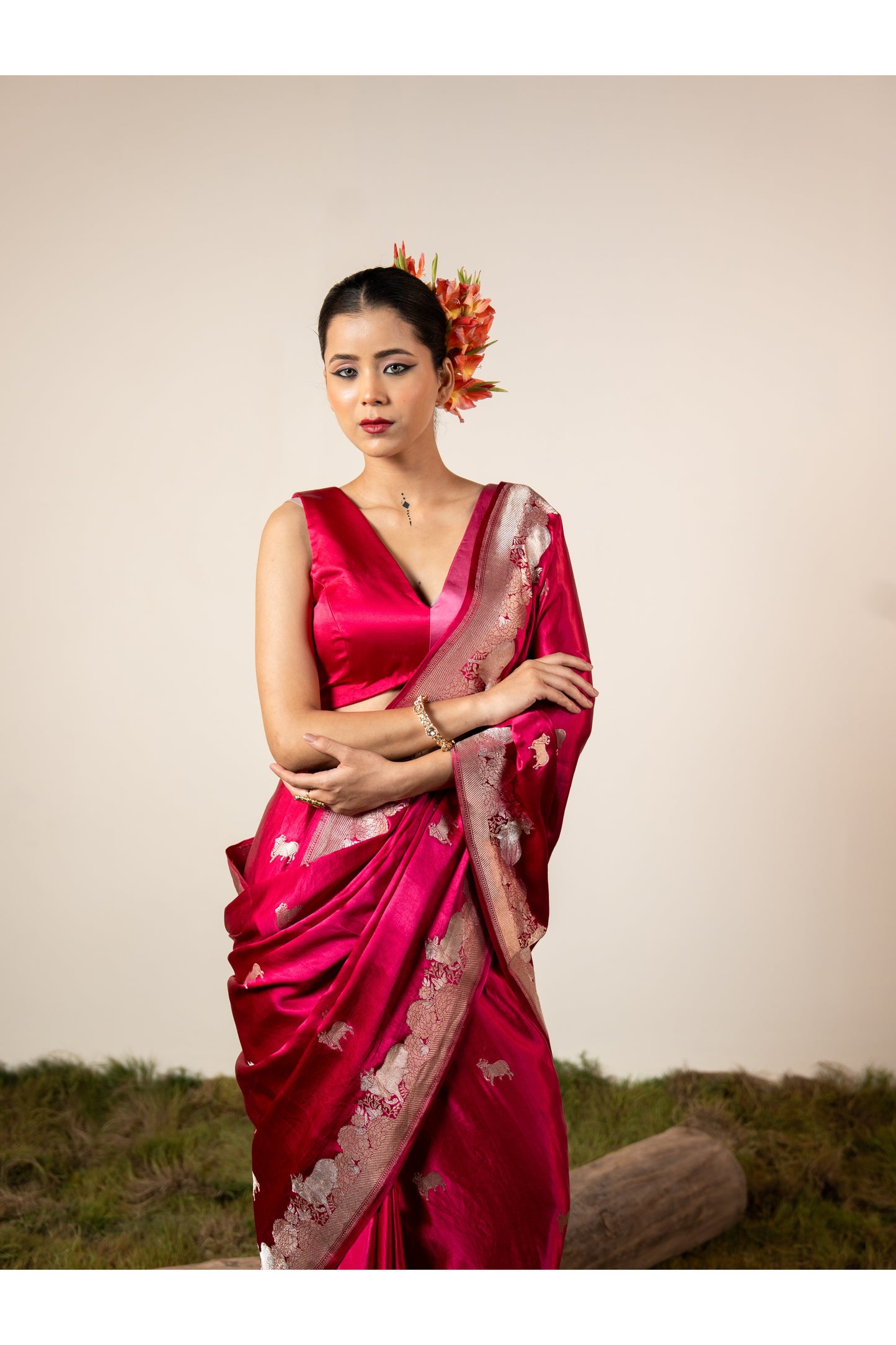 Radha – Pink Banarasi Silk Saree