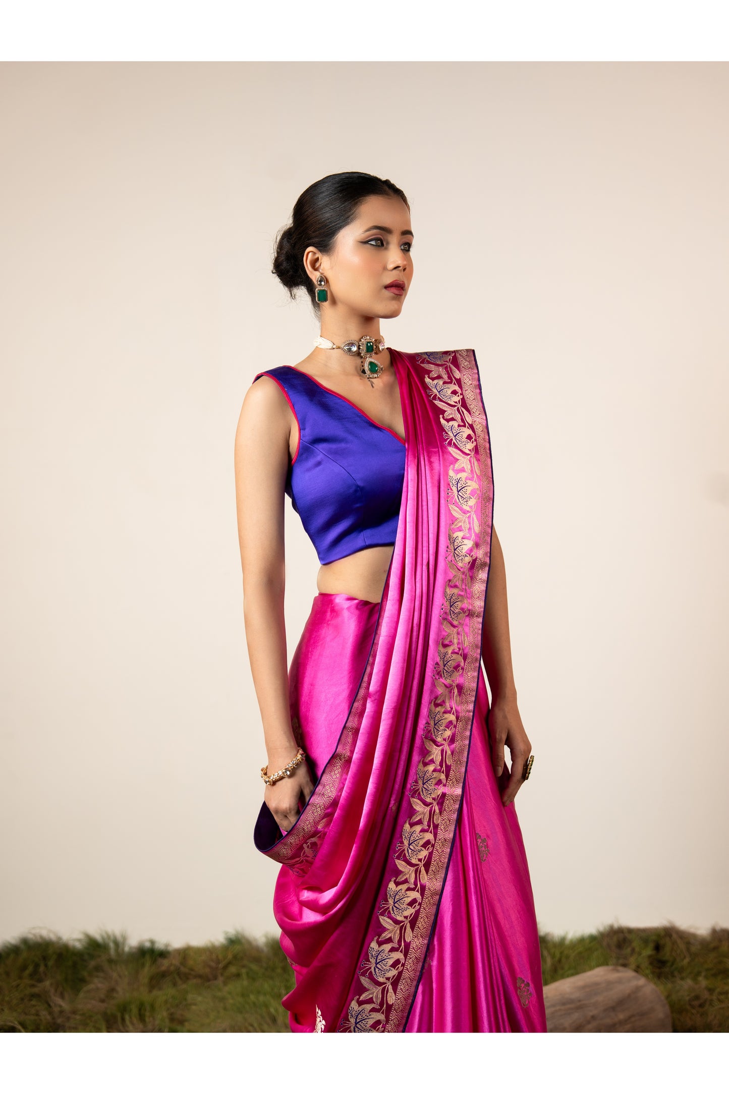 Mrig – Pink Banarasi Silk Saree