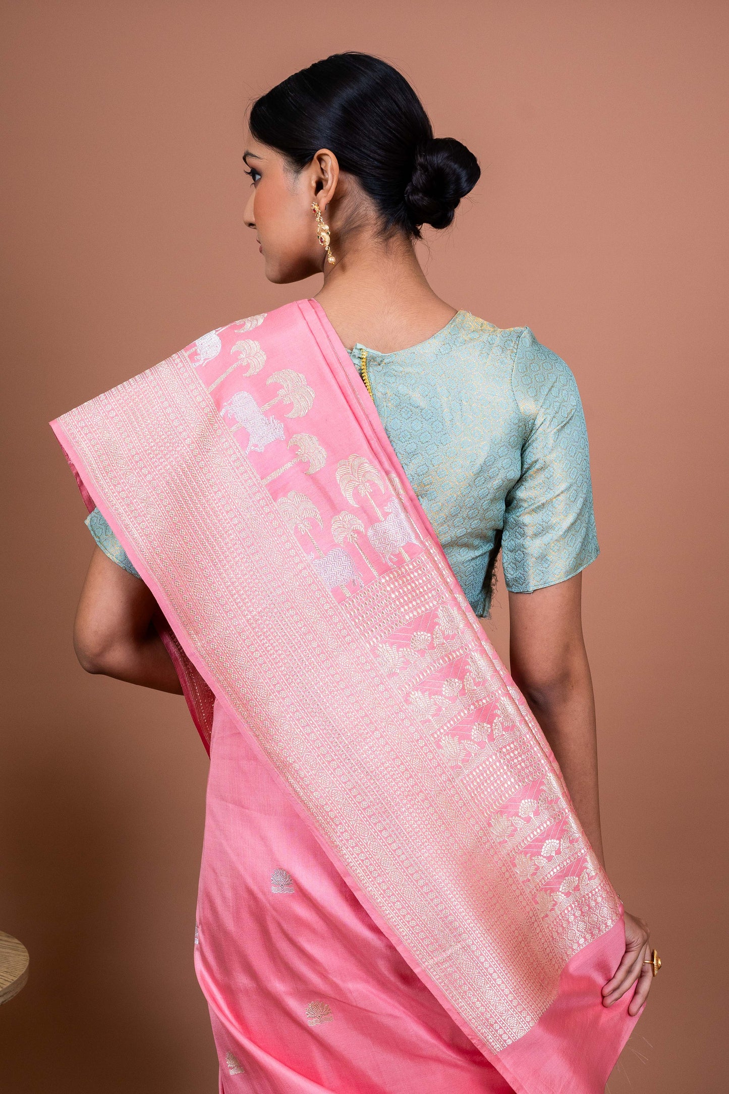 Pichhwai border Handwoven Banaras Saree