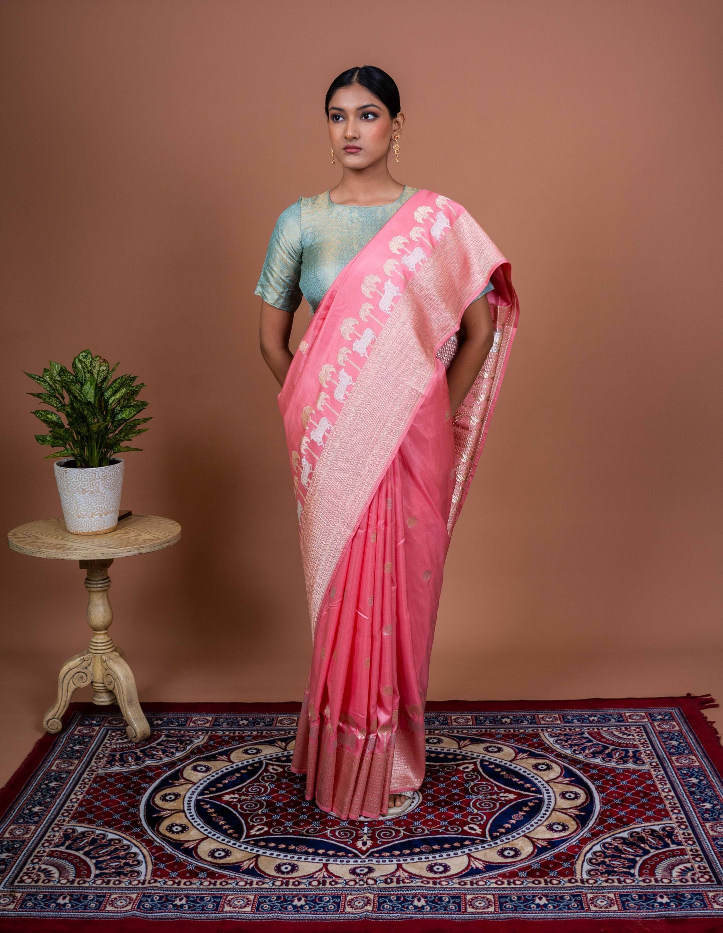 Pichhwai border Handwoven Banaras Saree