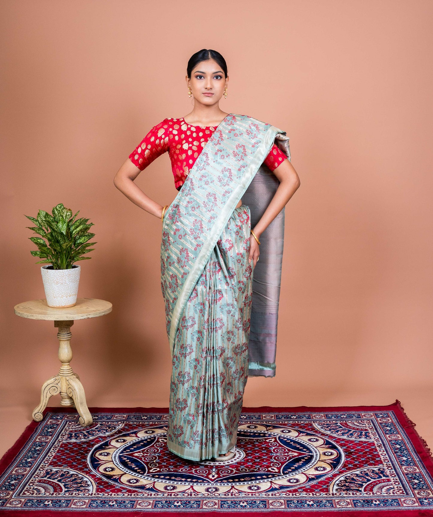 Tilfi Stripe Handwoven Banaras Saree