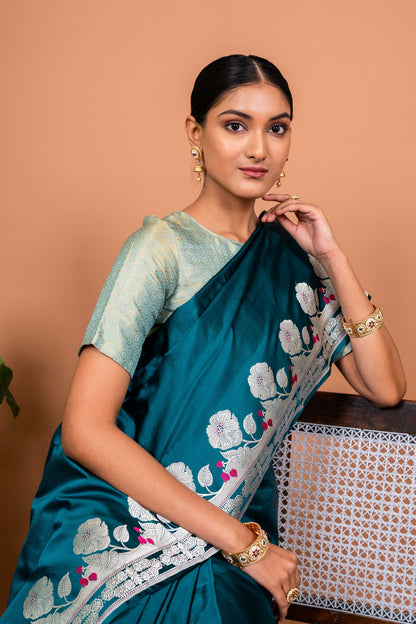 Gulner Border Handwoven Banaras Saree