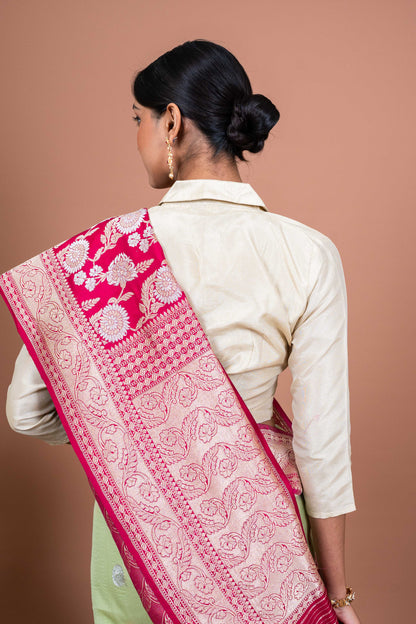 Kora Kataan Handwoven Banaras Saree