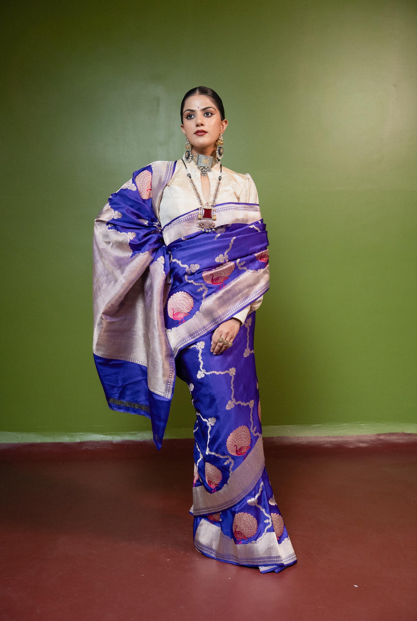 Mridul: Soft as a quiet breath, deep as the evening sky. Banarasi Handwoven