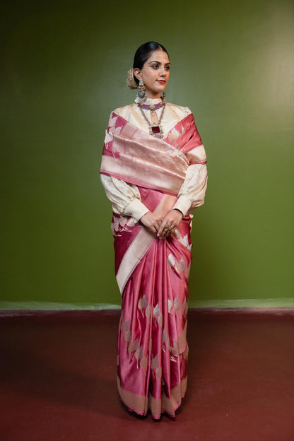 Peepal Rooted in calm. Alive with meaning. Handwoven Banarasi Saare