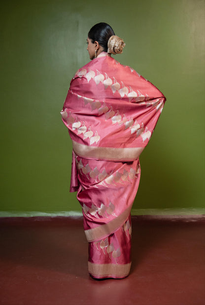 Peepal Rooted in calm. Alive with meaning. Handwoven Banarasi Saare