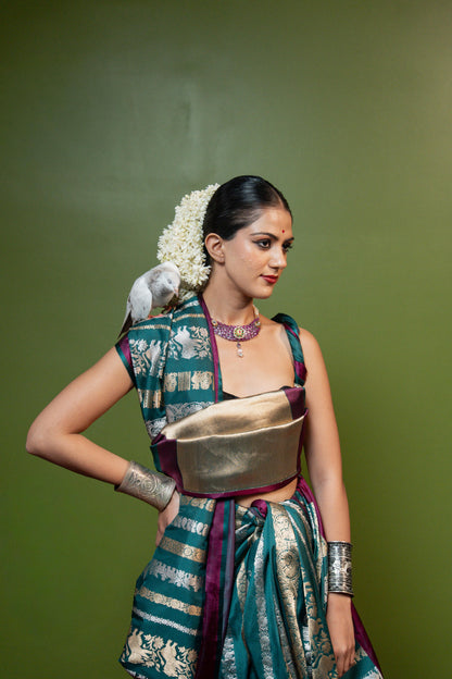 Lepakshi: Where devotion meets design. Banarasi Handwoven Saari