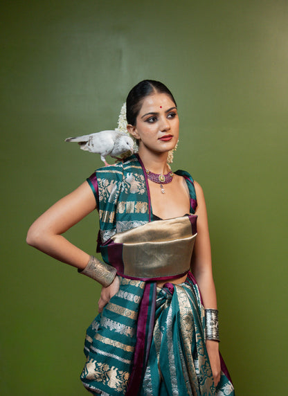 Lepakshi: Where devotion meets design. Banarasi Handwoven Saari