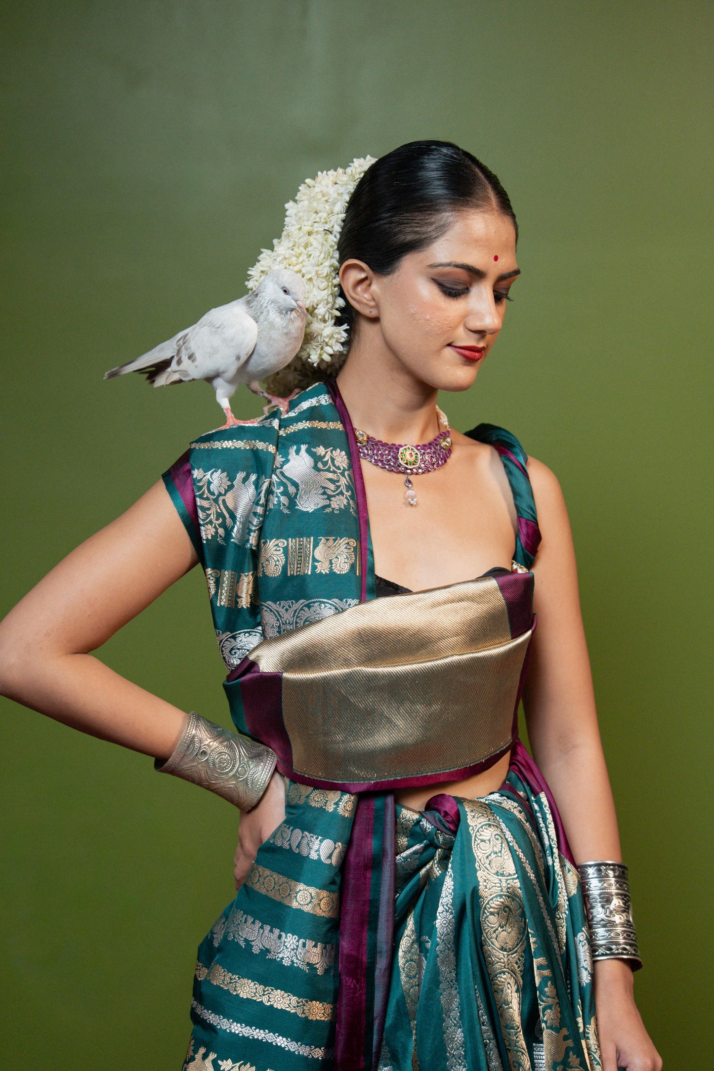 Lepakshi: Where devotion meets design. Banarasi Handwoven Saari