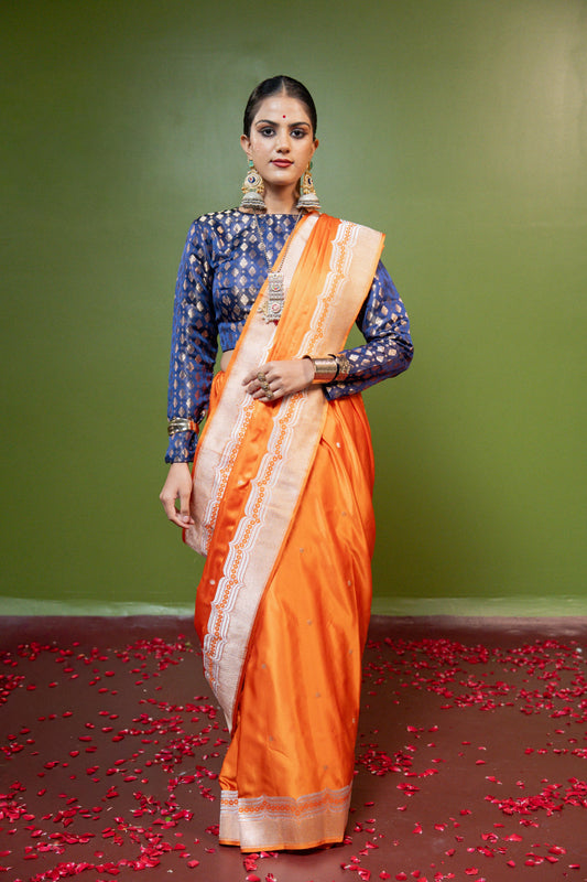 Rudraksh: Woven with strength. Worn with faith. Handwoven Banarasi Saari