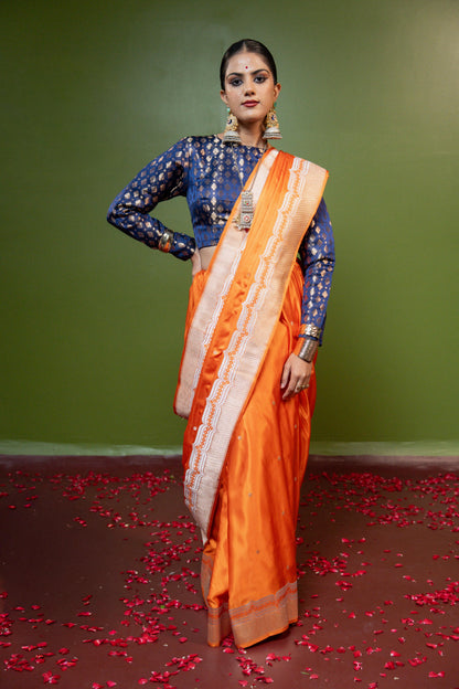 Rudraksh: Woven with strength. Worn with faith. Handwoven Banarasi Saari