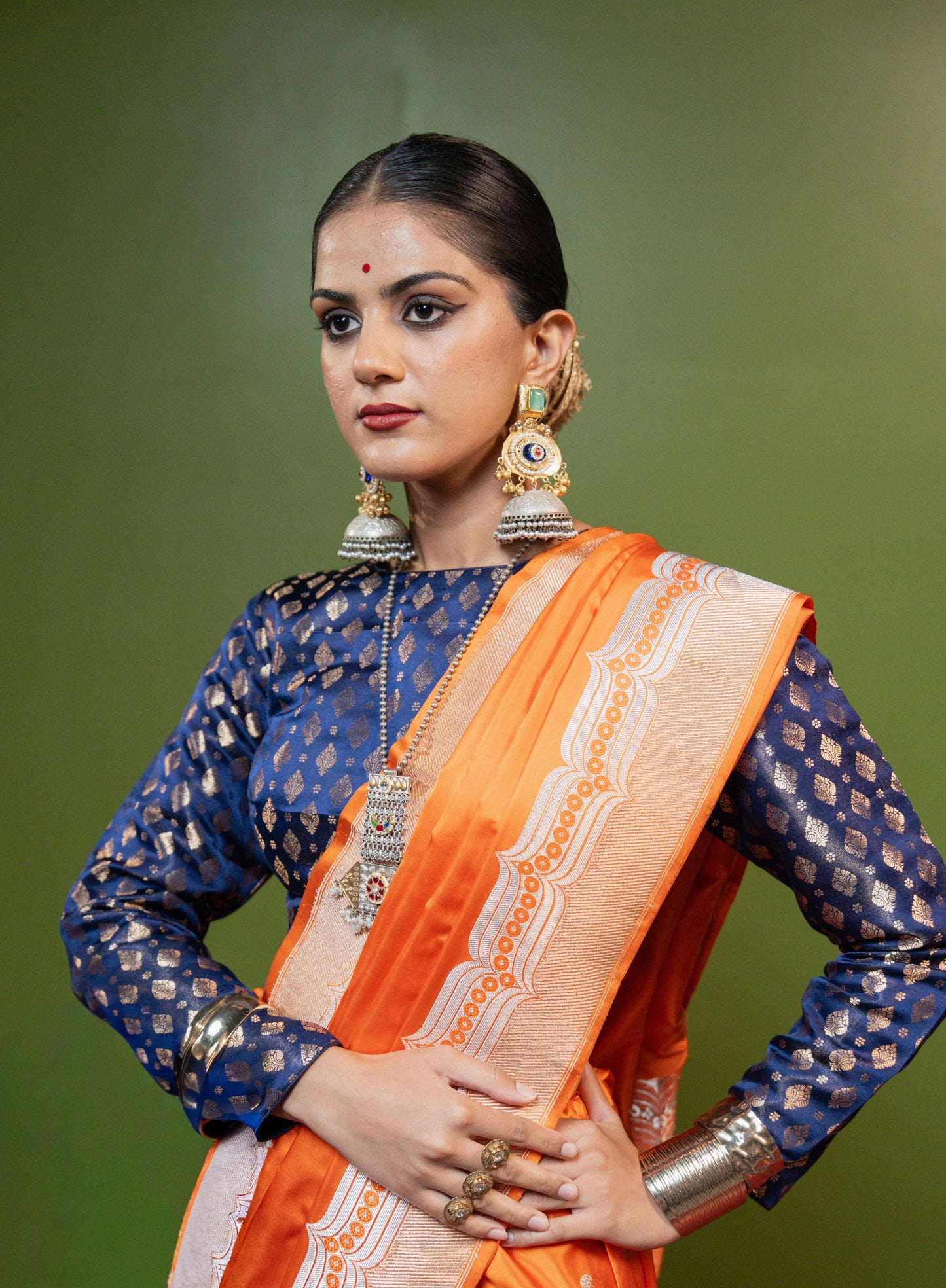 Rudraksh: Woven with strength. Worn with faith. Handwoven Banarasi Saari