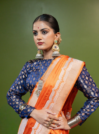 Rudraksh: Woven with strength. Worn with faith. Handwoven Banarasi Saari