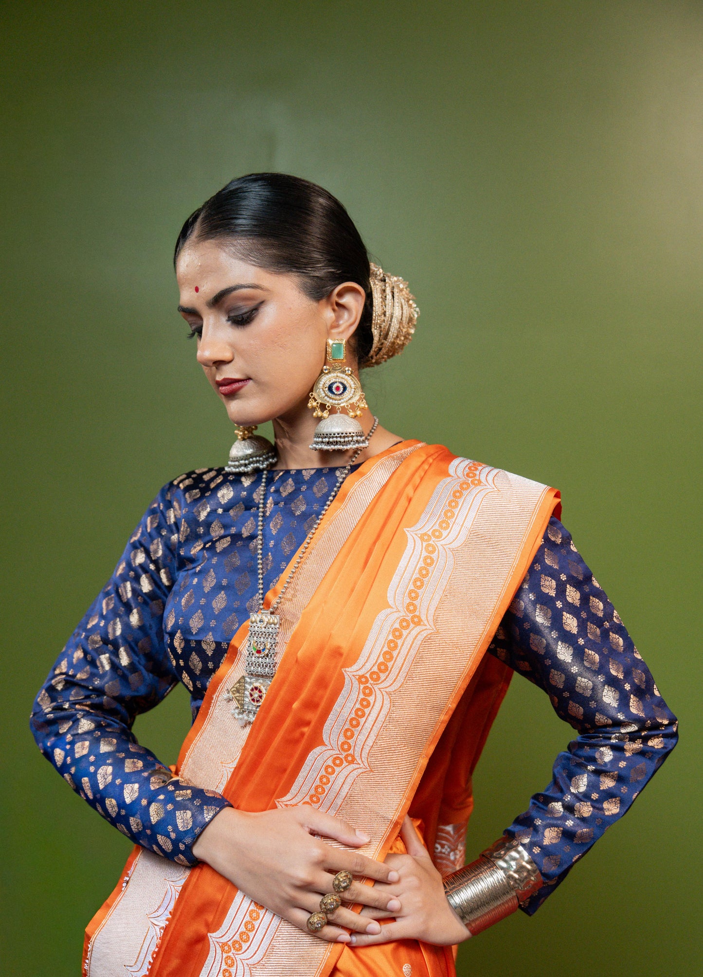 Rudraksh: Woven with strength. Worn with faith. Handwoven Banarasi Saari