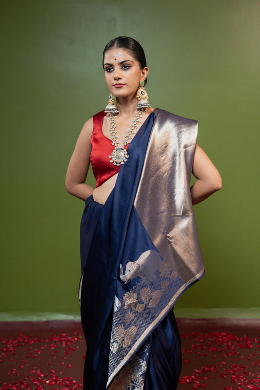 Gamini: Grace in motion. Power in calm. Banarasi Handwoven Saari