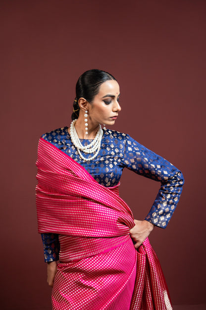 Minakshi: Magenta Banarasi Handloom Silk Saree