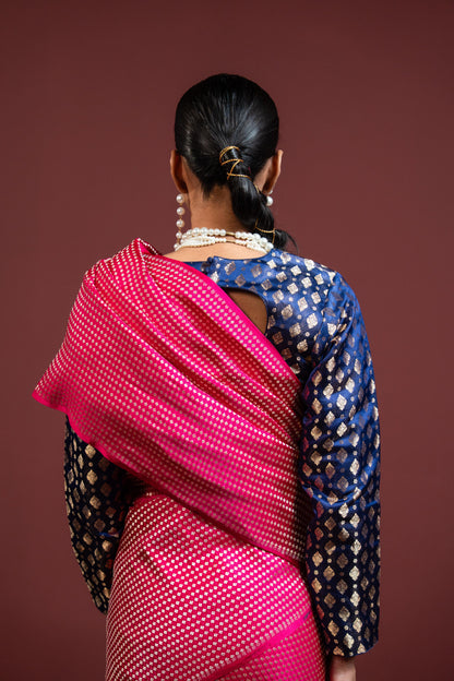 Minakshi: Magenta Banarasi Handloom Silk Saree