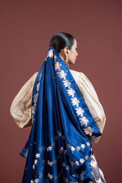 Saroj: Royal Blue Banarasi Saree