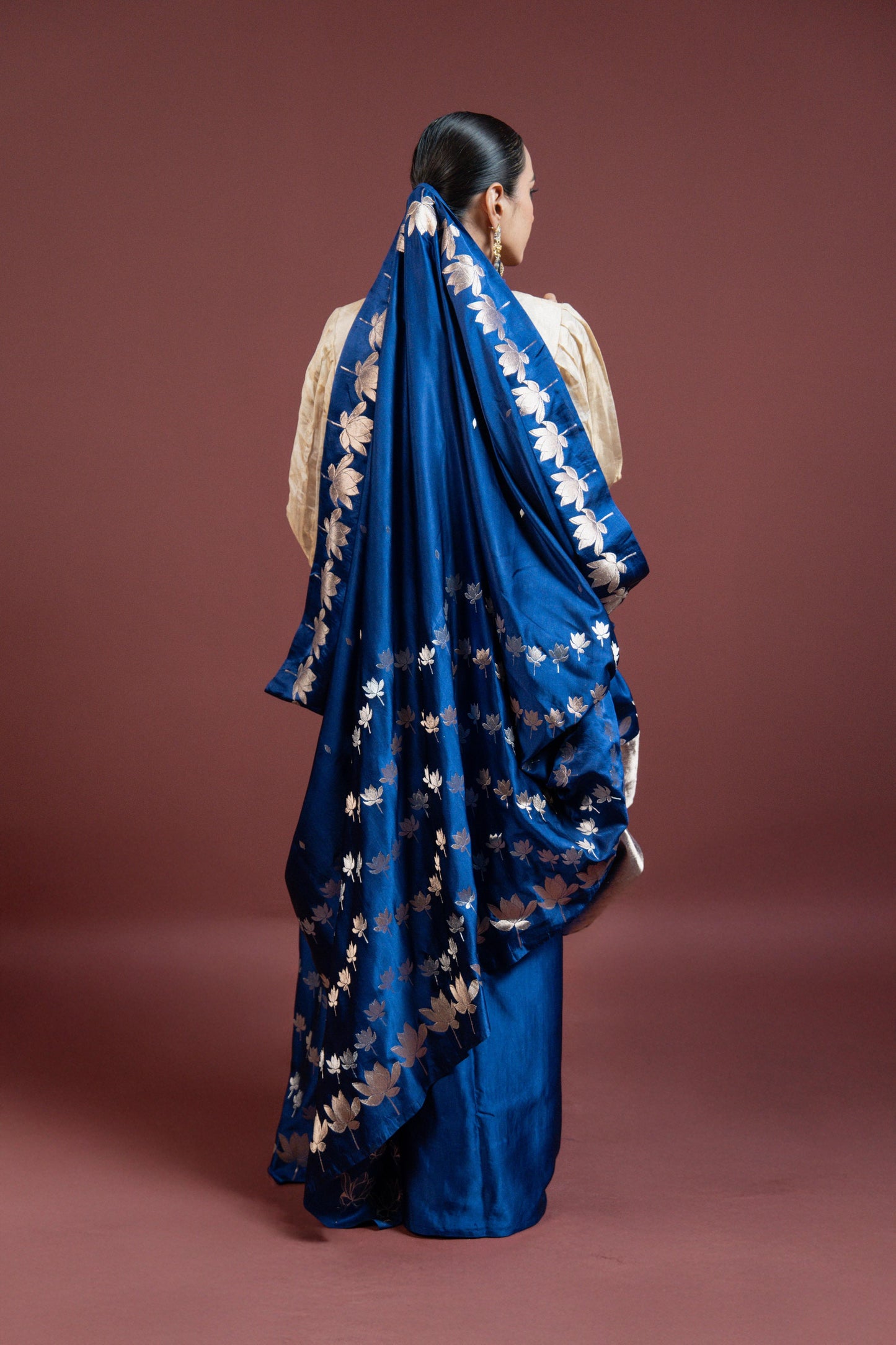 Saroj: Royal Blue Banarasi Saree