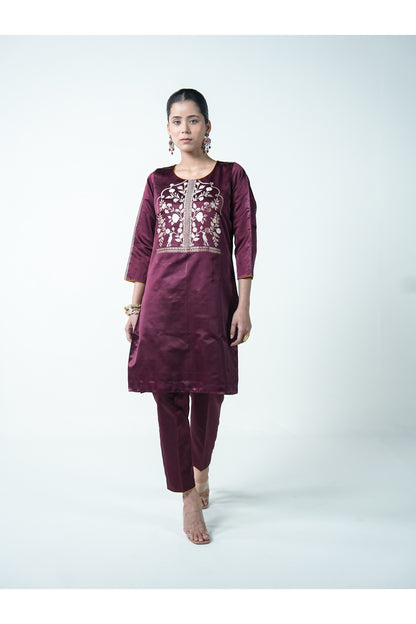 Farah – Elegant Brown Ethnic Suit for Women