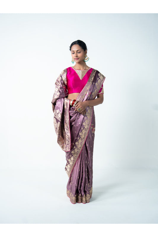 Faalsa – Purple Banarasi Saree for Women