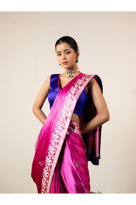Mrig – Pink Banarasi Silk Saree